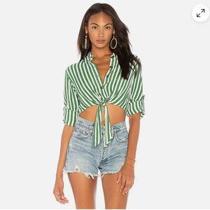 Faithfull the Brand Beau Rivage Top Zeus Stripe Green